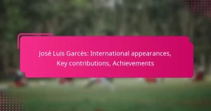 José Luis Garcés: International appearances, Key contributions, Achievements