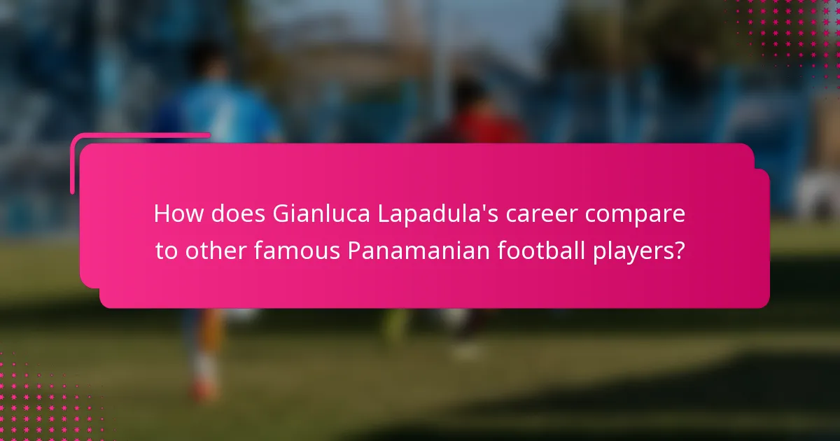 How does Gianluca Lapadula's career compare to other famous Panamanian football players?