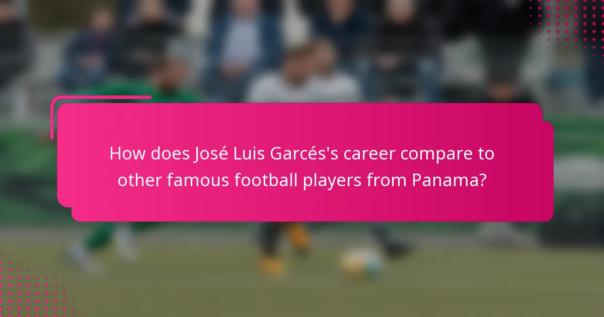 How does José Luis Garcés's career compare to other famous football players from Panama?