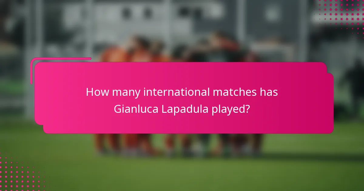 How many international matches has Gianluca Lapadula played?