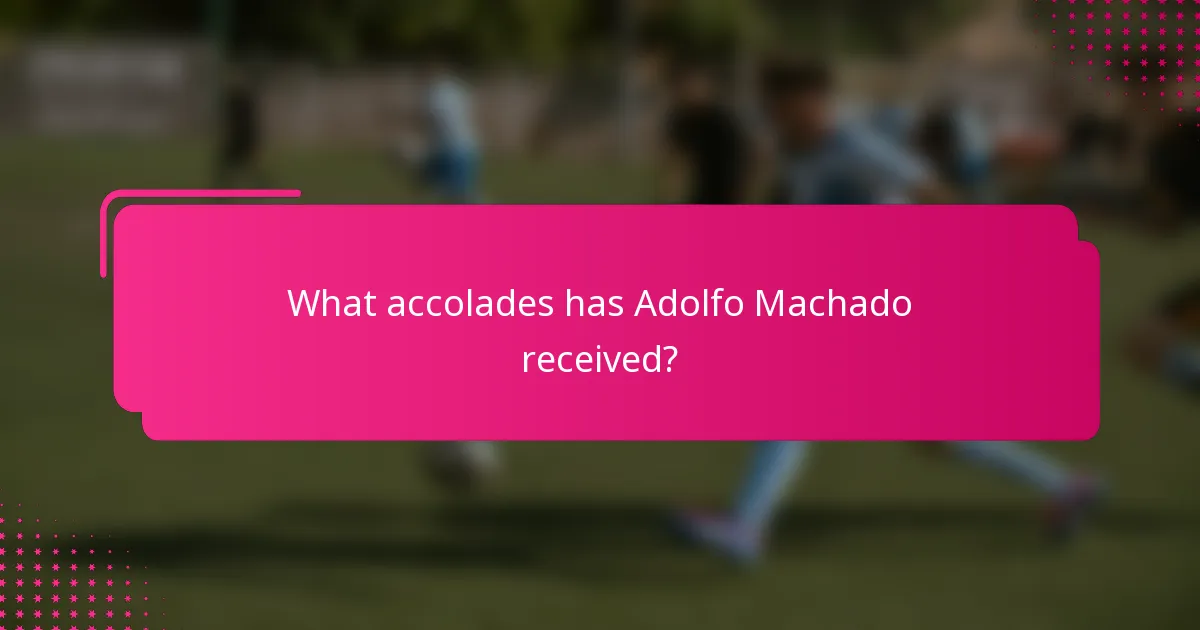 What accolades has Adolfo Machado received?
