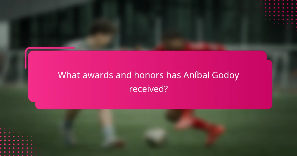 What awards and honors has Aníbal Godoy received?