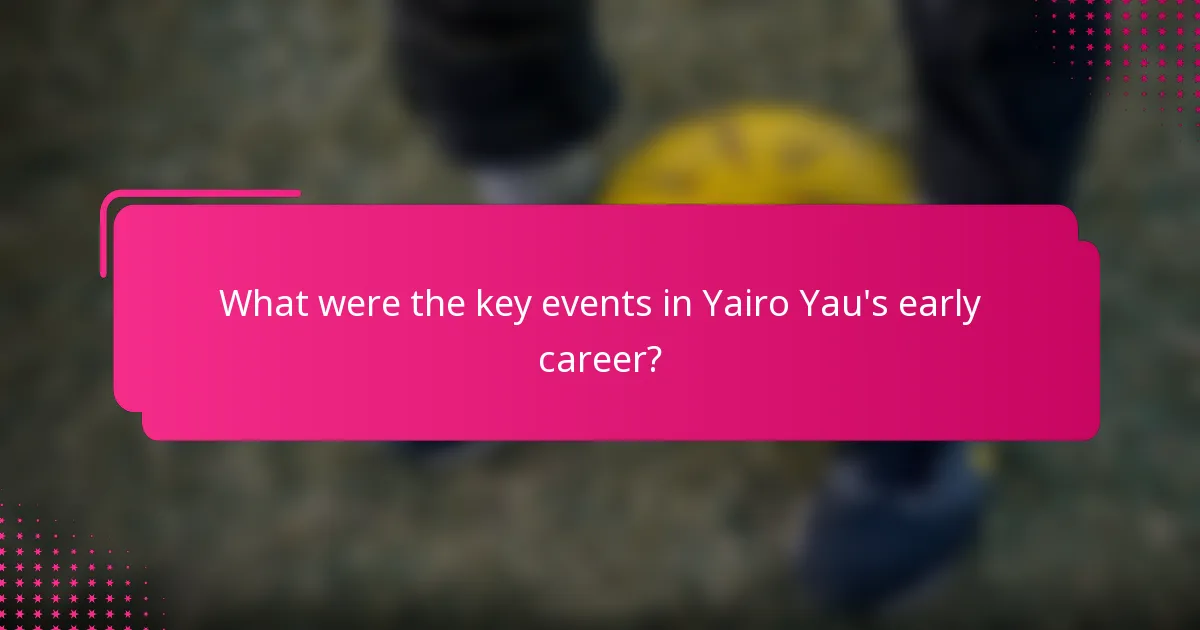 What were the key events in Yairo Yau's early career?